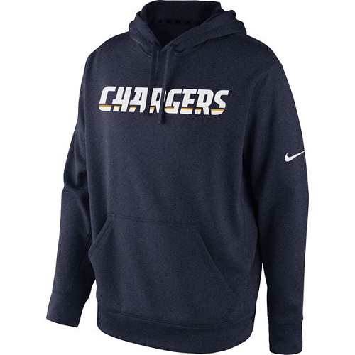 NFL Los Angeles Chargers Nike KO Wordmark Performance Hoodie - Navy Blue